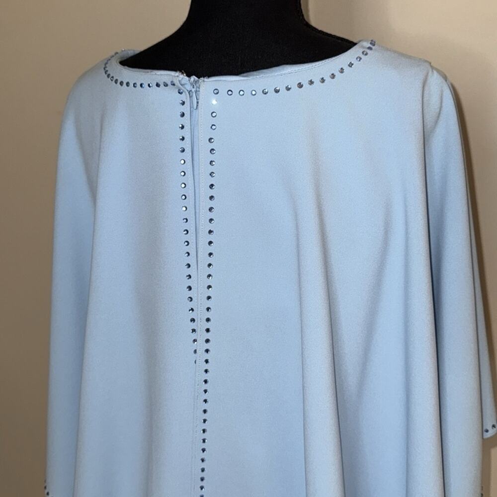 Calvin Klein Women's Cape Sheeth Flutter Sleeve Midi Dress Powder Blue Size 6 - Picture 5 of 11